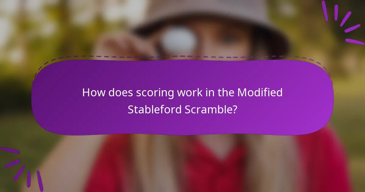 How does scoring work in the Modified Stableford Scramble?