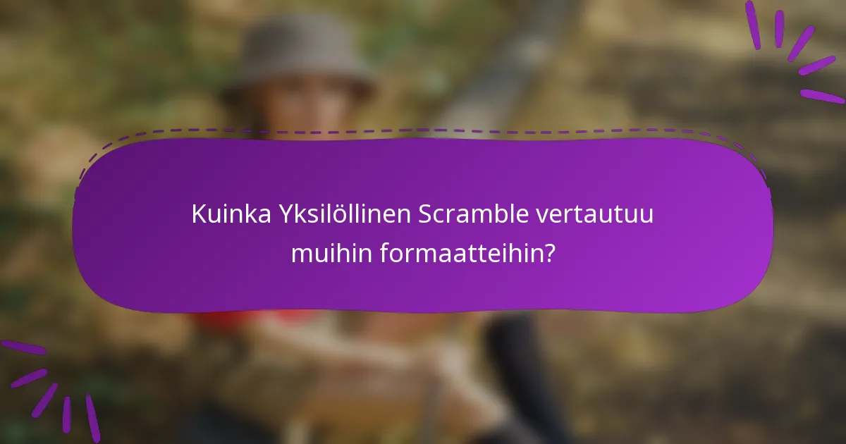 Kuinka Yksilöllinen Scramble vertautuu muihin formaatteihin?