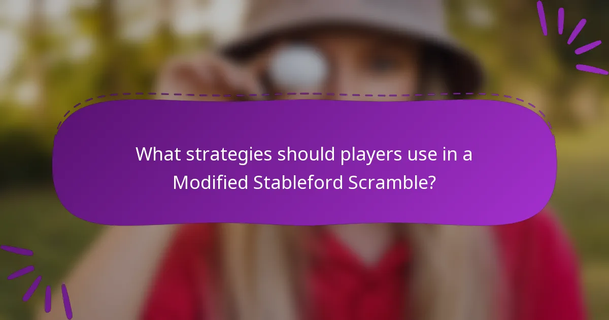 What strategies should players use in a Modified Stableford Scramble?